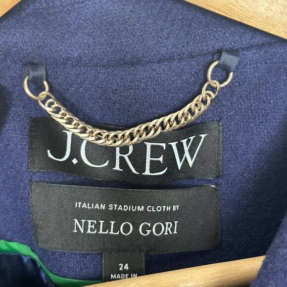 J. CREW Lady Jacket in Italian Stadium Cloth Wool Blend Navy Blue Sz 24 PLUS - Picture 8 of 10